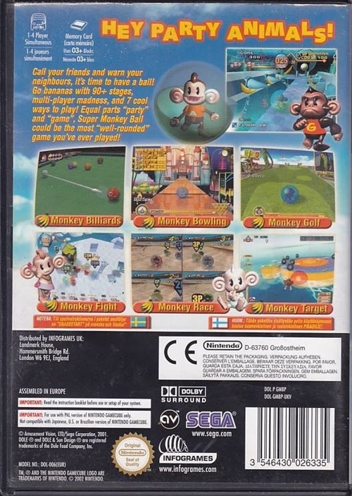 Super Monkey Ball - GameCube (B Grade) (Genbrug)
